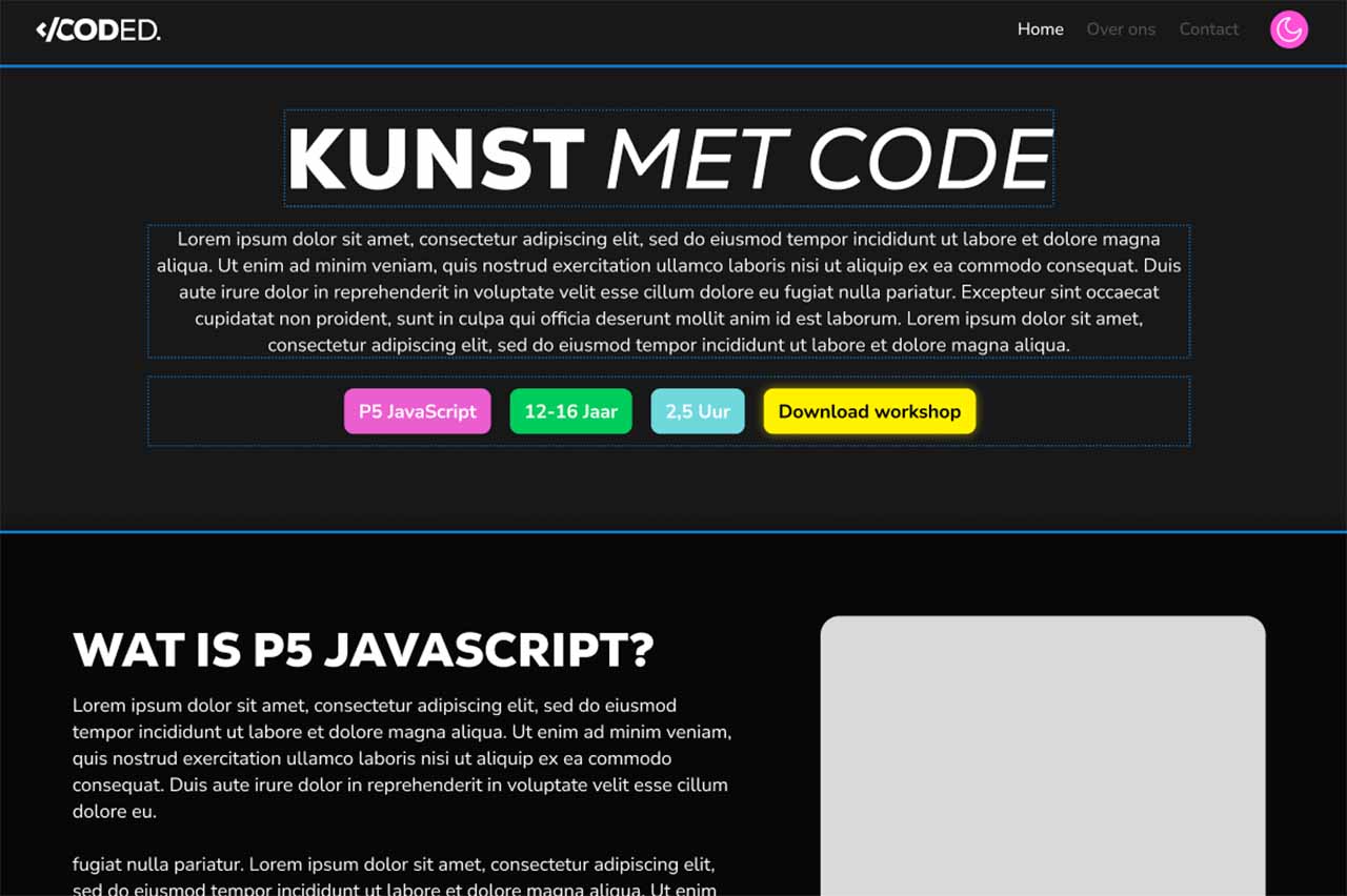 Coded. Website Workshop Page